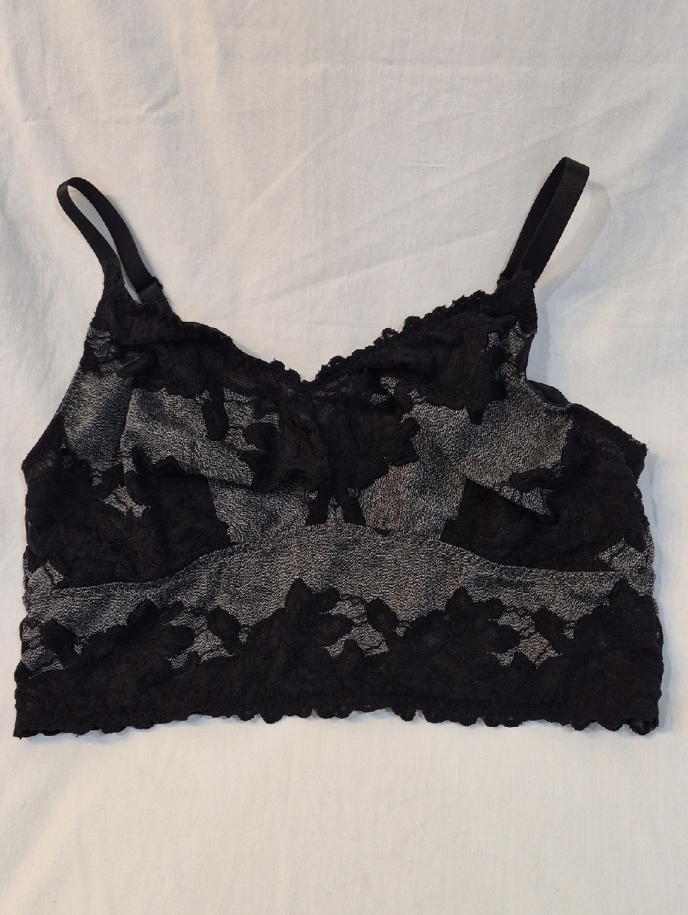 🌟 4 For $ 15 🌟 torrid Black Lace Bralette with Sheer Floral Overlay
